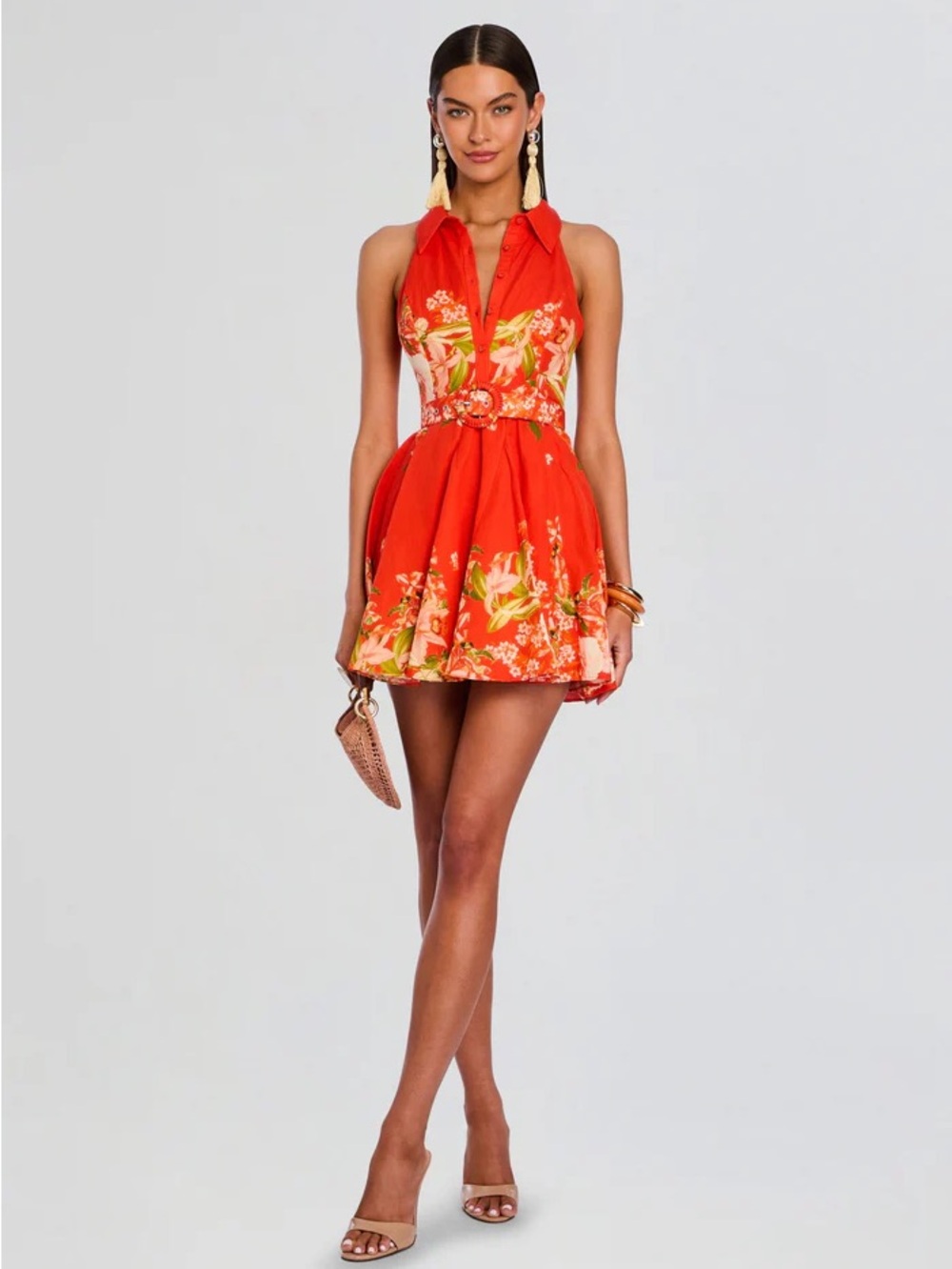 HIBI SHORT DRESS WITH BELT BUCKLE